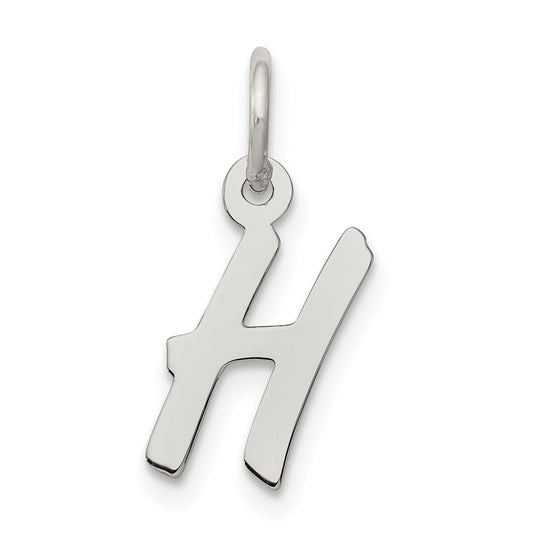 Sterling Silver Rhodium-Plated Letter H Initial Charm