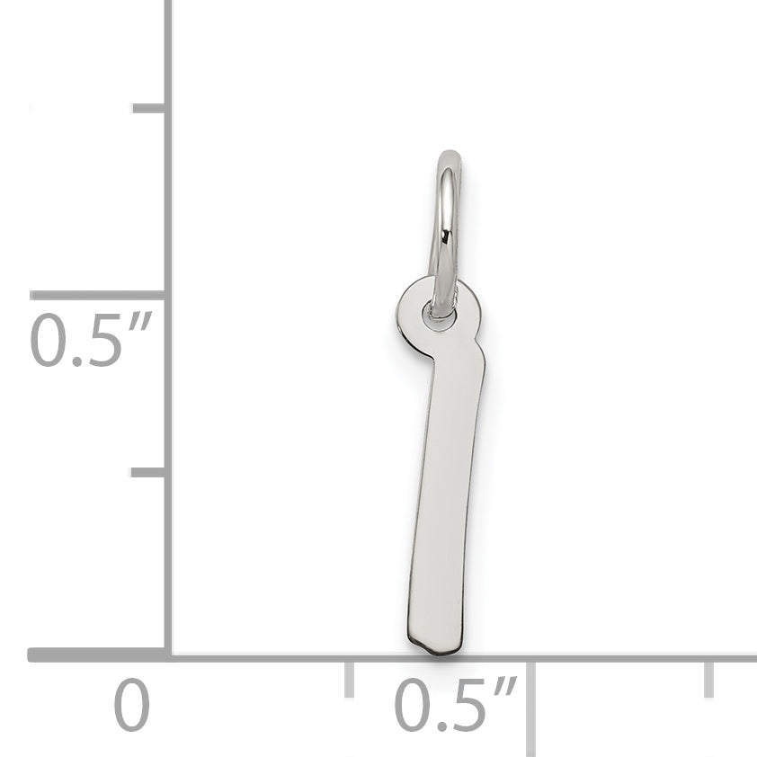 Sterling Silver Rhodium-Plated Letter I Initial Charm