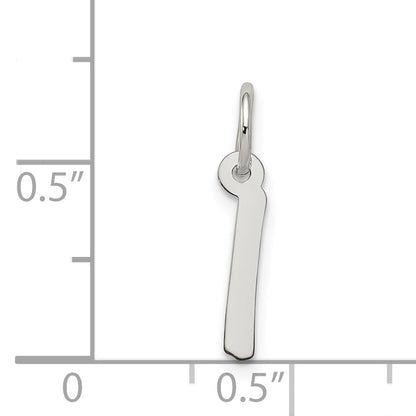 Sterling Silver Rhodium-Plated Letter I Initial Charm