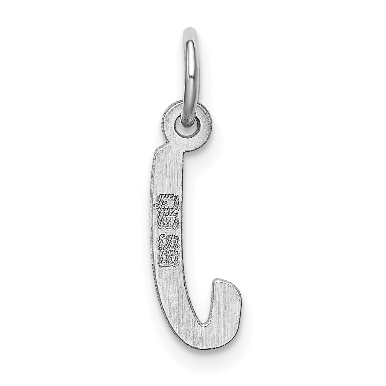 Sterling Silver Rhodium-Plated Letter J Initial Charm