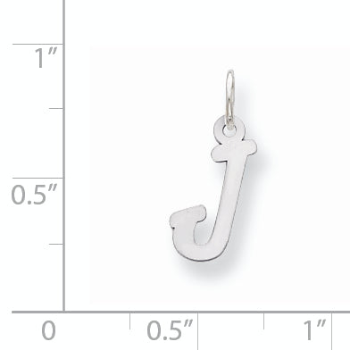 Sterling Silver Rhodium-Plated Letter J Initial Charm