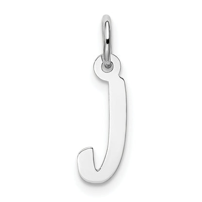 Sterling Silver Rhodium-Plated Letter J Initial Charm