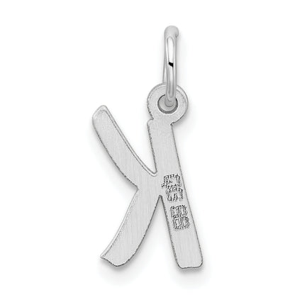 Sterling Silver Rhodium-Plated Letter K Initial Charm