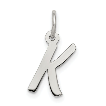 Sterling Silver Rhodium-Plated Letter K Initial Charm