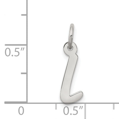 Sterling Silver Rhodium-Plated Letter L Initial Charm