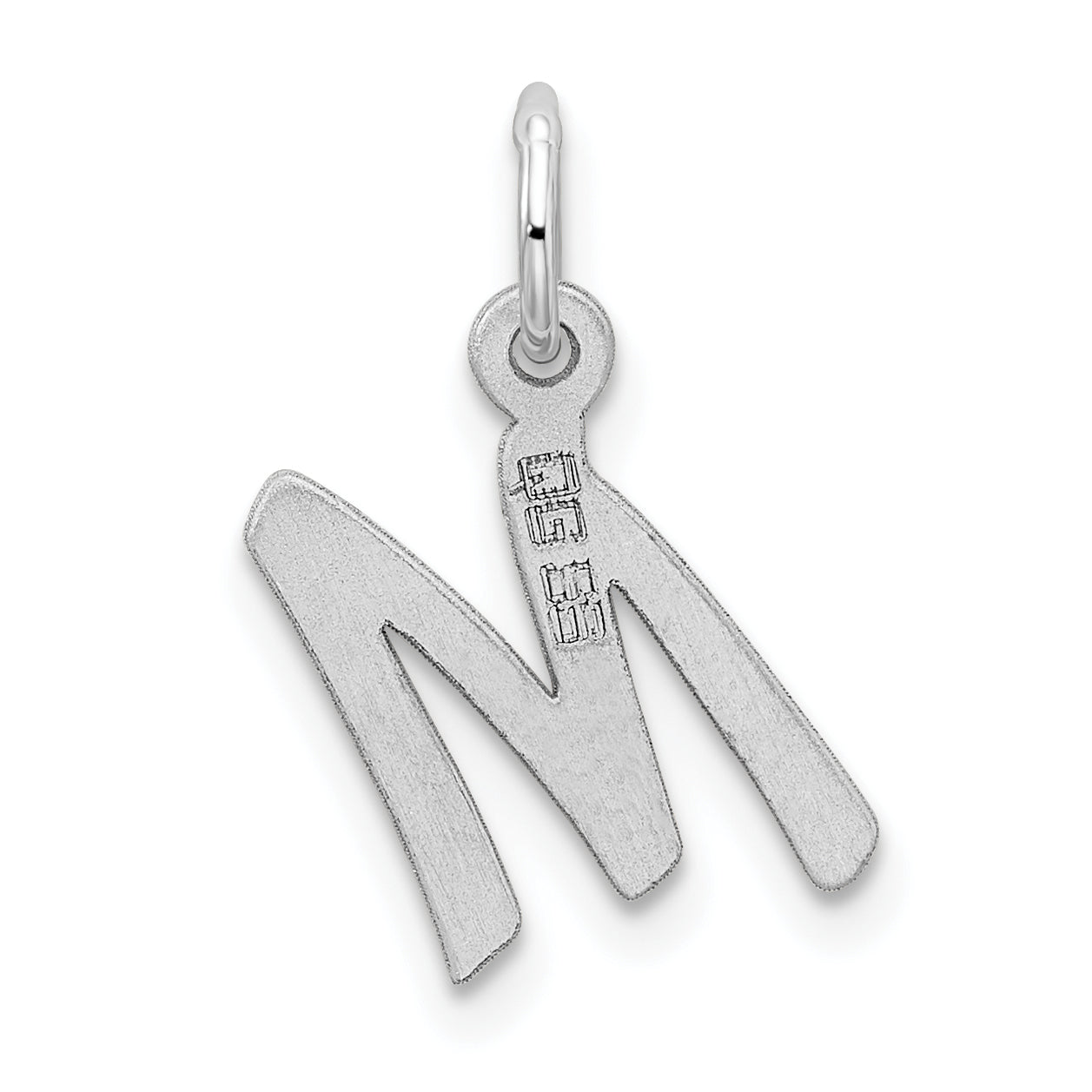 Sterling Silver Rhodium-Plated Letter M Initial Charm