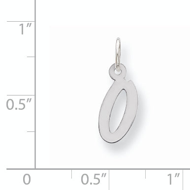 Sterling Silver Rhodium-Plated Letter O Initial Charm