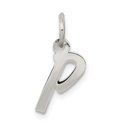 Sterling Silver Rhodium-Plated Letter P Initial Charm