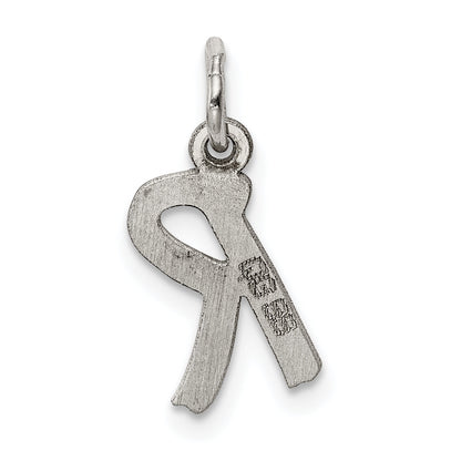 Sterling Silver Rhodium-Plated Letter R Initial Charm