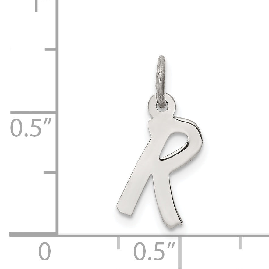 Sterling Silver Rhodium-Plated Letter R Initial Charm