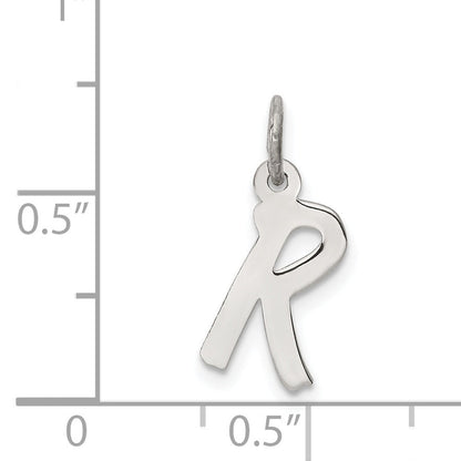 Sterling Silver Rhodium-Plated Letter R Initial Charm