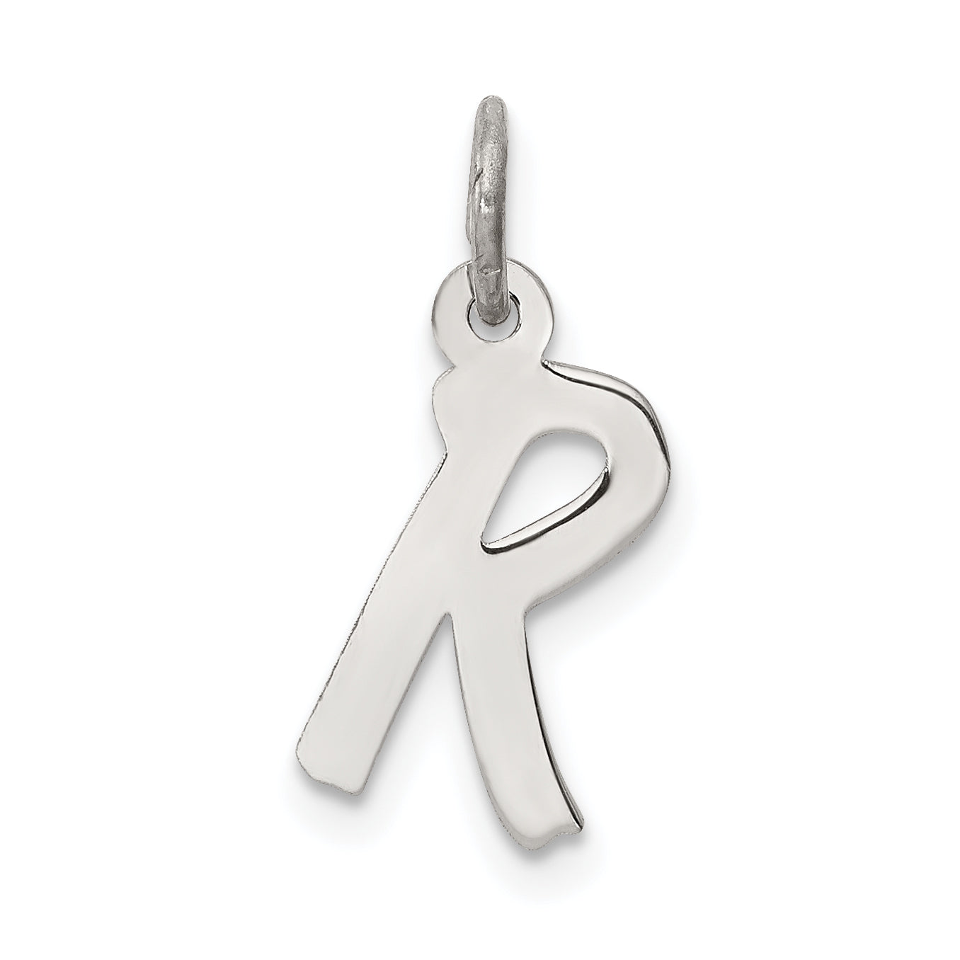 Sterling Silver Rhodium-Plated Letter R Initial Charm