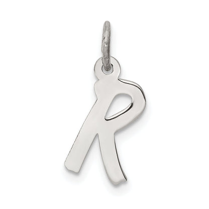 Sterling Silver Rhodium-Plated Letter R Initial Charm