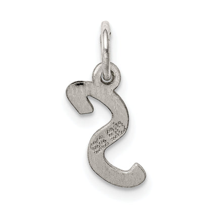 Sterling Silver Rhodium-Plated Letter S Initial Charm