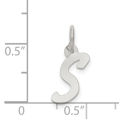Sterling Silver Rhodium-Plated Letter S Initial Charm