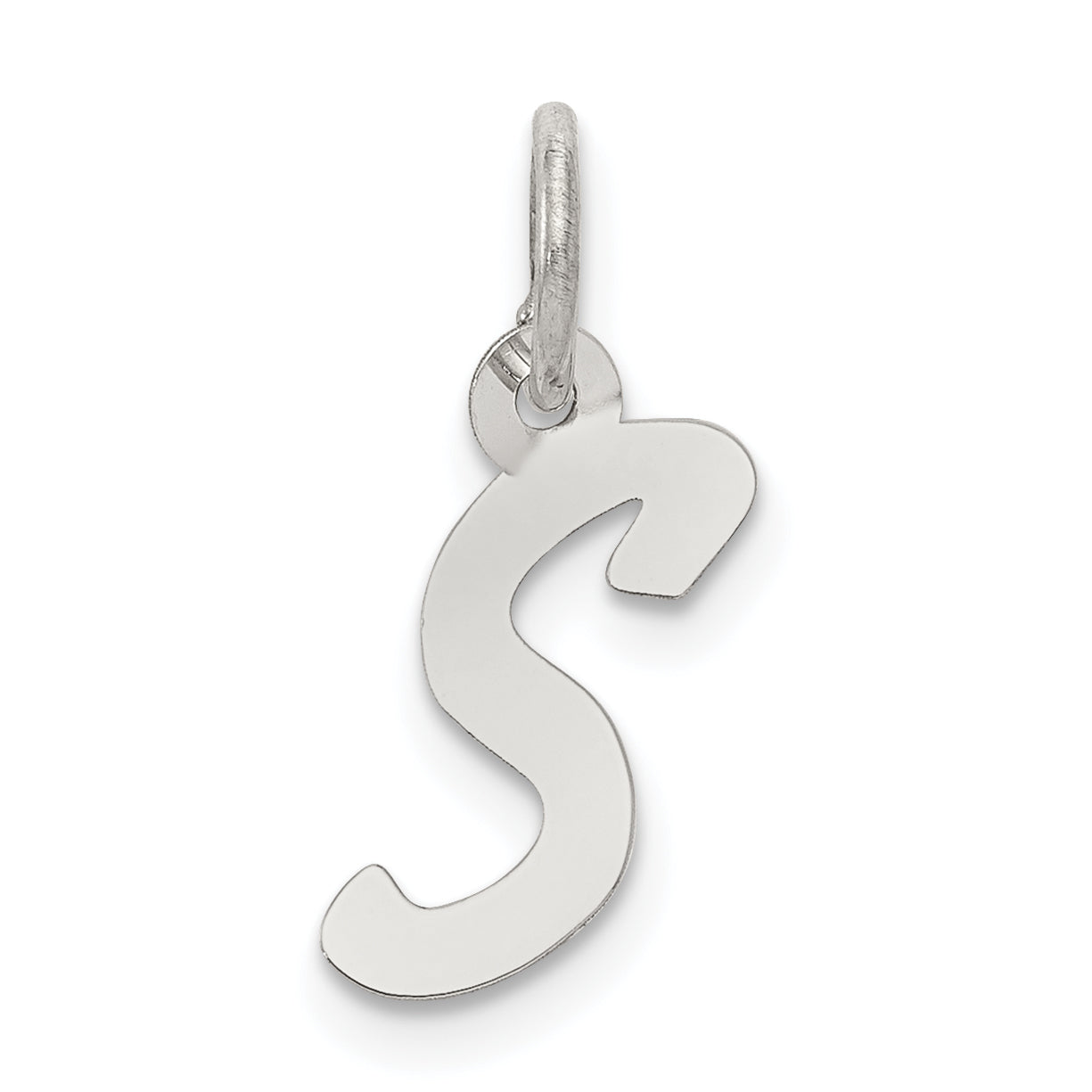 Sterling Silver Rhodium-Plated Letter S Initial Charm