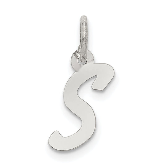 Sterling Silver Rhodium-Plated Letter S Initial Charm
