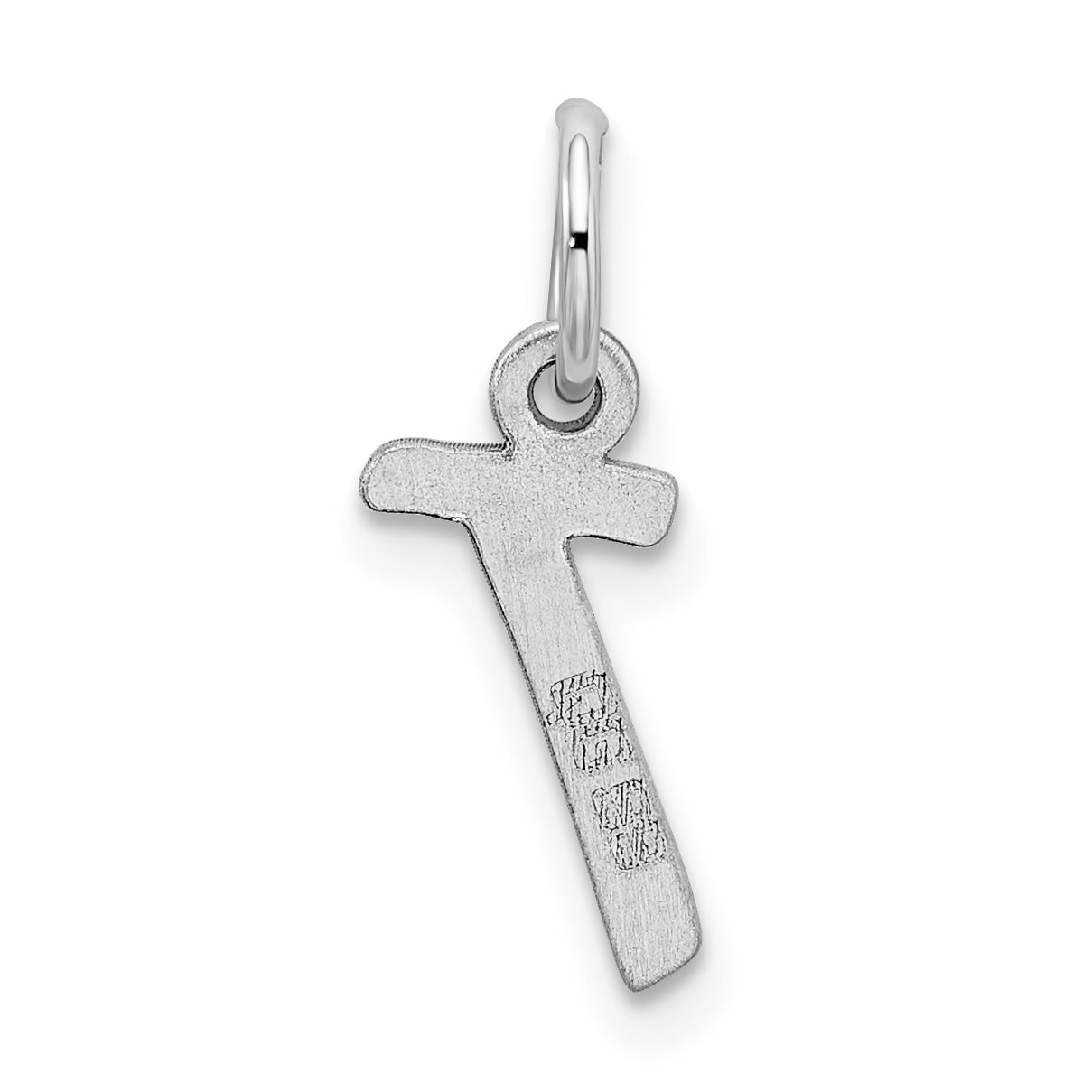 Sterling Silver Rhodium-Plated Letter T Initial Charm