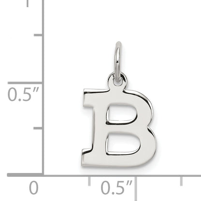 Sterling Silver Rhodium-Plated Block Letter B Initial Charm