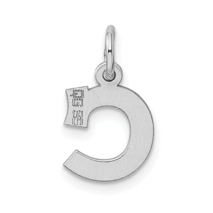 Sterling Silver Rhodium-Plated Block Letter C Initial Charm