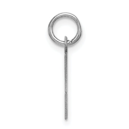 Sterling Silver Rhodium-Plated Block Letter E Initial Charm