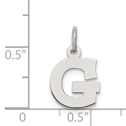 Sterling Silver Rhodium-Plated Block Letter G Initial Charm