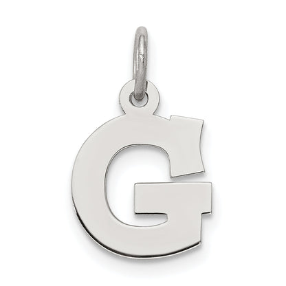 Sterling Silver Rhodium-Plated Block Letter G Initial Charm