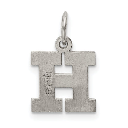 Sterling Silver Rhodium-Plated Block Letter H Initial Charm