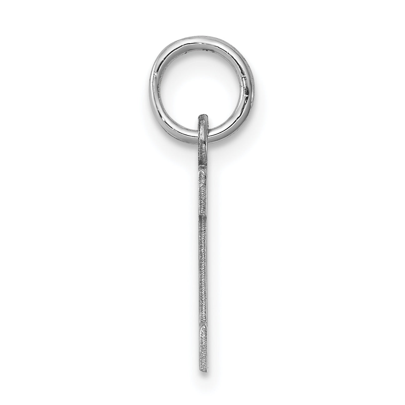 Sterling Silver Rhodium-Plated Block Letter I Initial Charm