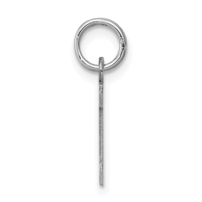 Sterling Silver Rhodium-Plated Block Letter I Initial Charm