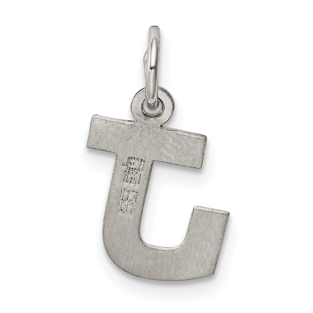 Sterling Silver Rhodium-Plated Block Letter J Initial Charm