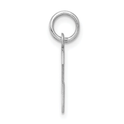 Sterling Silver Rhodium-Plated Block Letter L Initial Charm