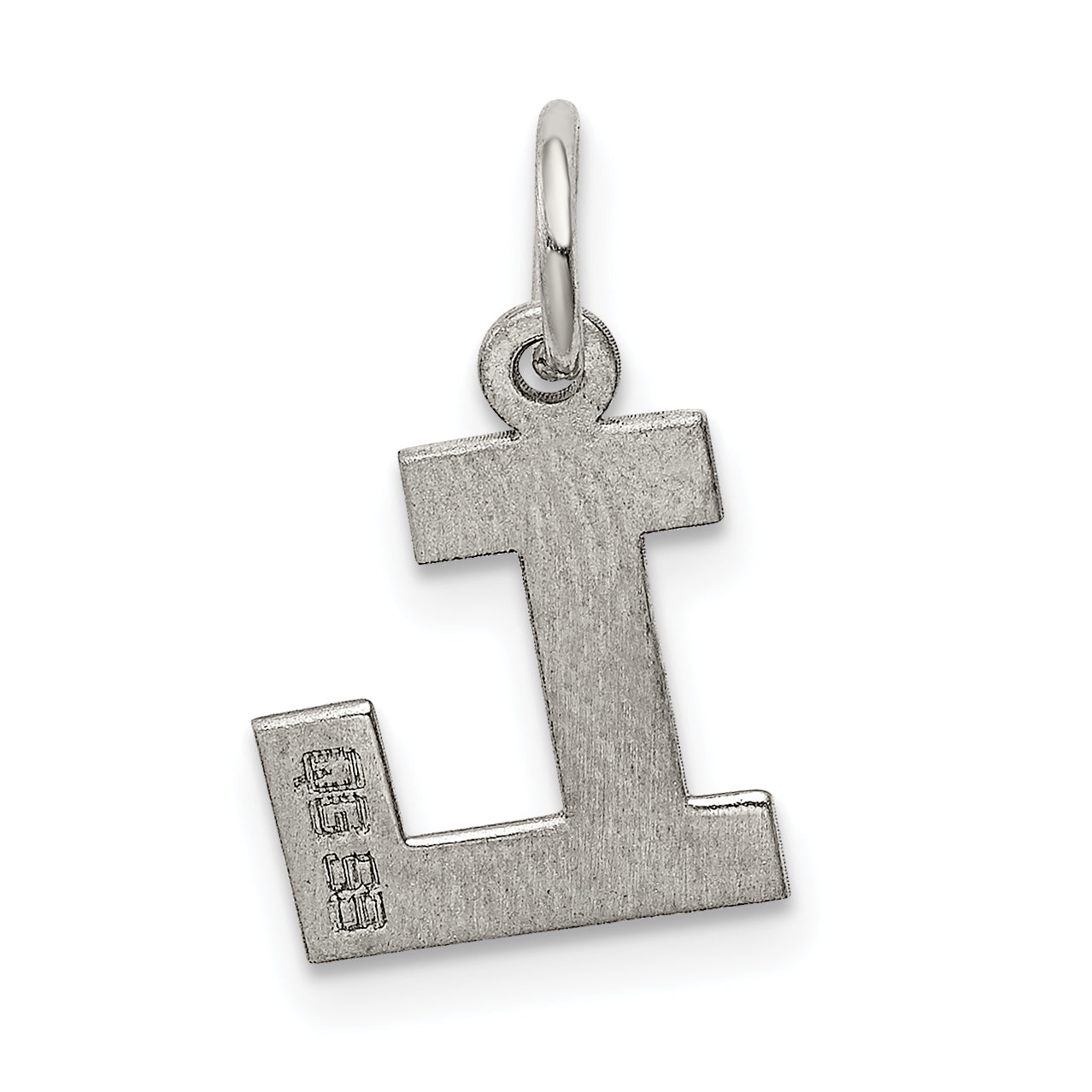 Sterling Silver Rhodium-Plated Block Letter L Initial Charm