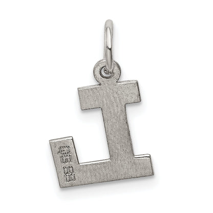 Sterling Silver Rhodium-Plated Block Letter L Initial Charm
