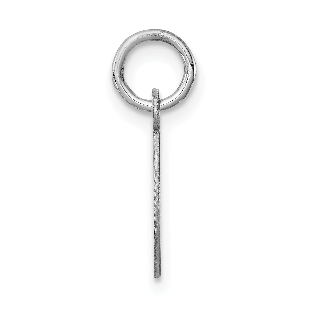 Sterling Silver Rhodium-Plated Block Letter O Initial Charm