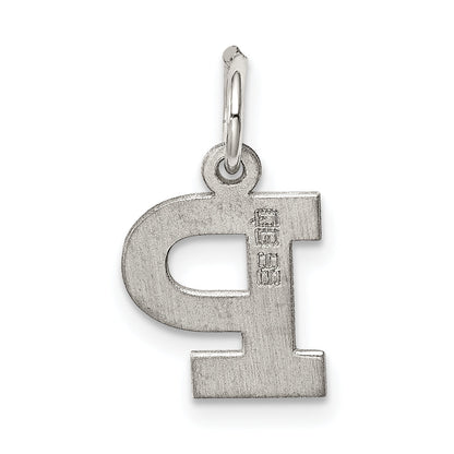 Sterling Silver Rhodium-Plated Block Letter P Initial Charm