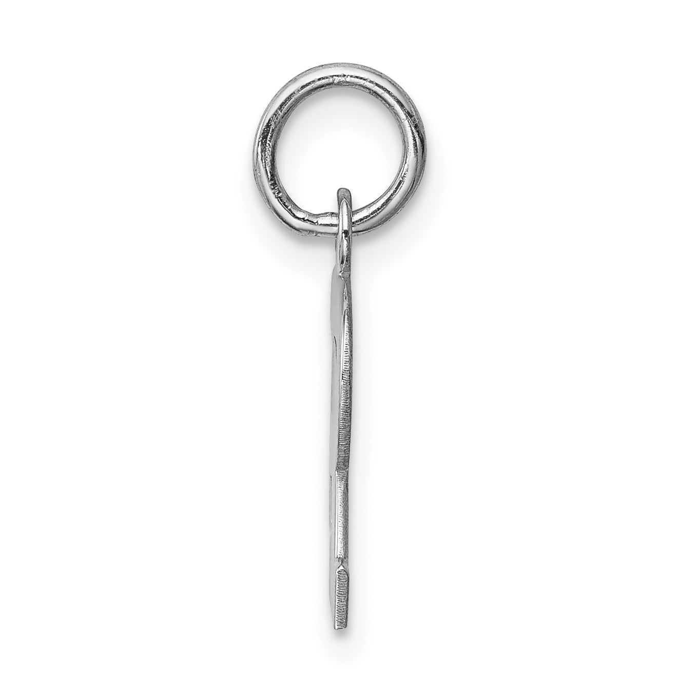 Sterling Silver Rhodium-Plated Block Letter R Initial Charm