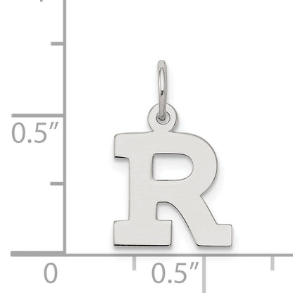Sterling Silver Rhodium-Plated Block Letter R Initial Charm