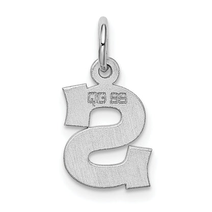 Sterling Silver Rhodium-Plated Block Letter S Initial Charm