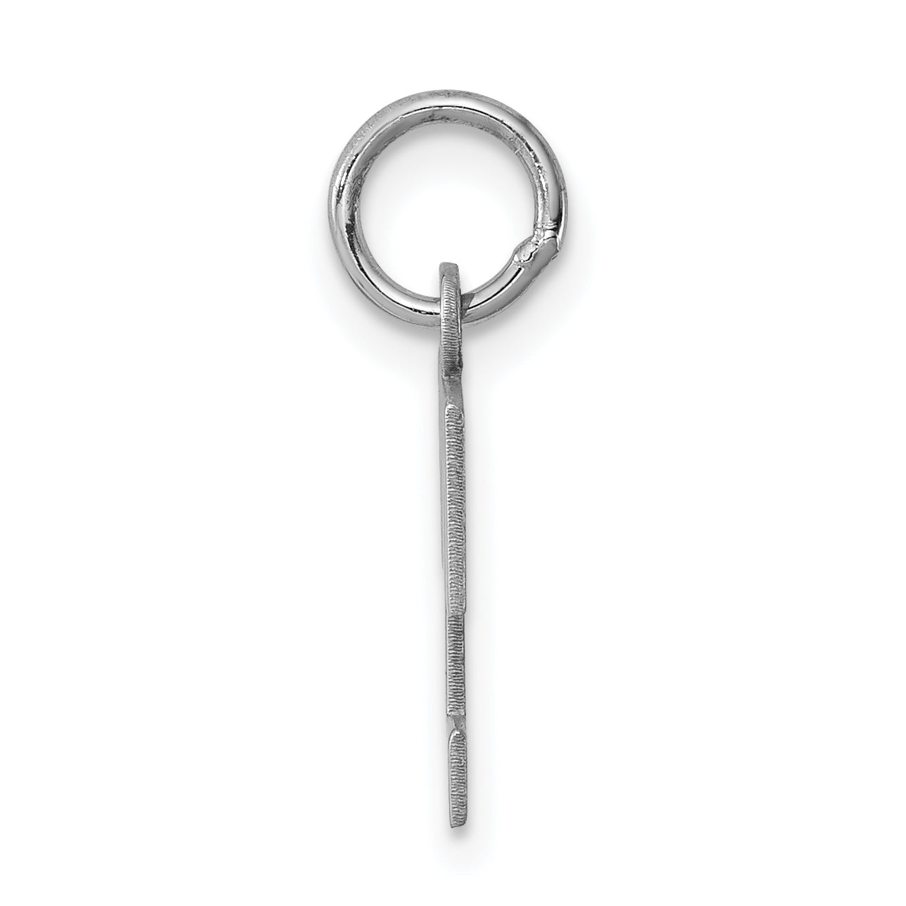 Sterling Silver Rhodium-Plated Block Letter T Initial Charm