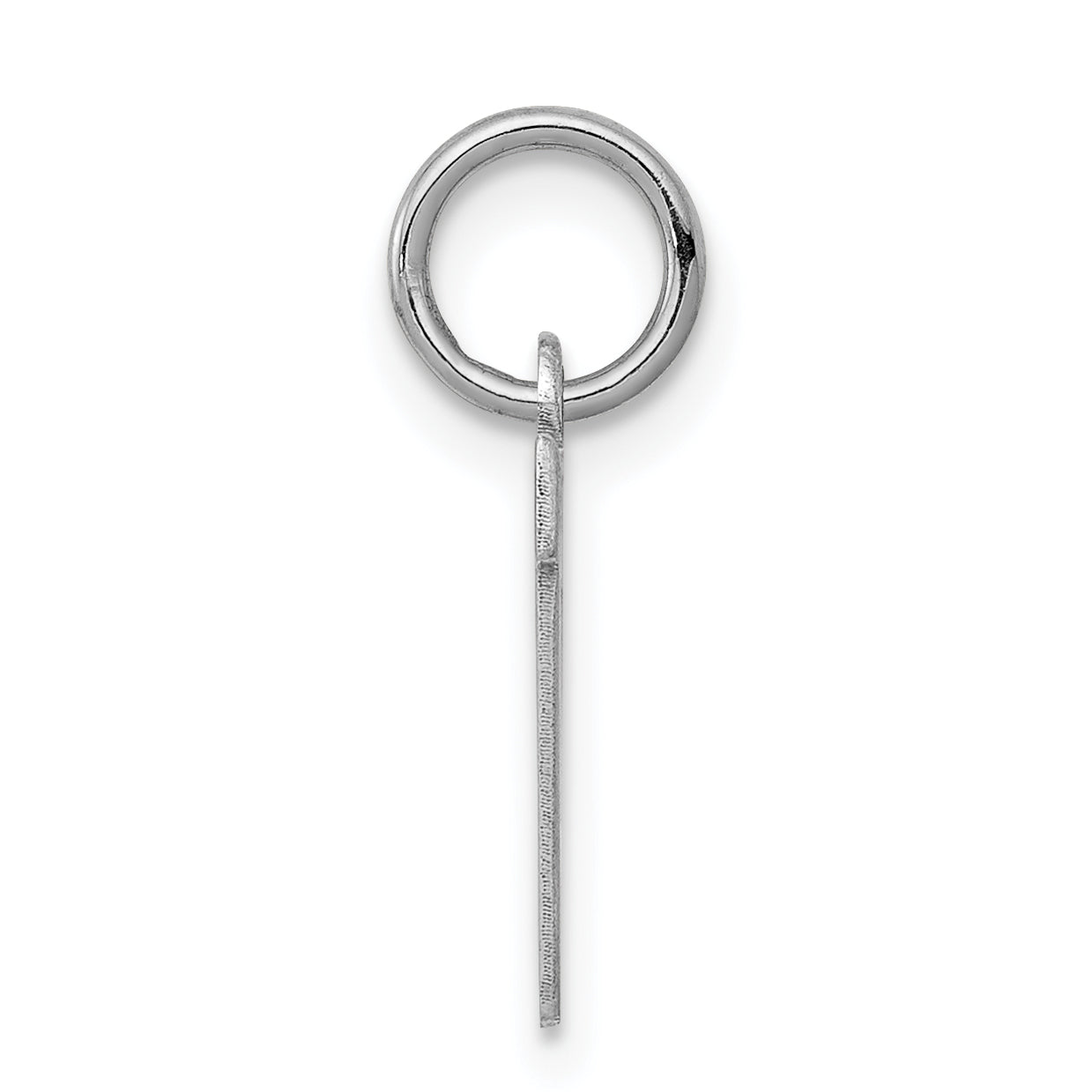 Sterling Silver Rhodium-Plated Block Letter V Initial Charm