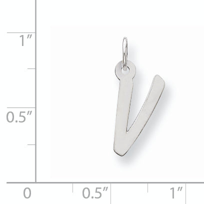 Sterling Silver Medium Initial V Charm