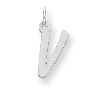 Sterling Silver Medium Initial V Charm