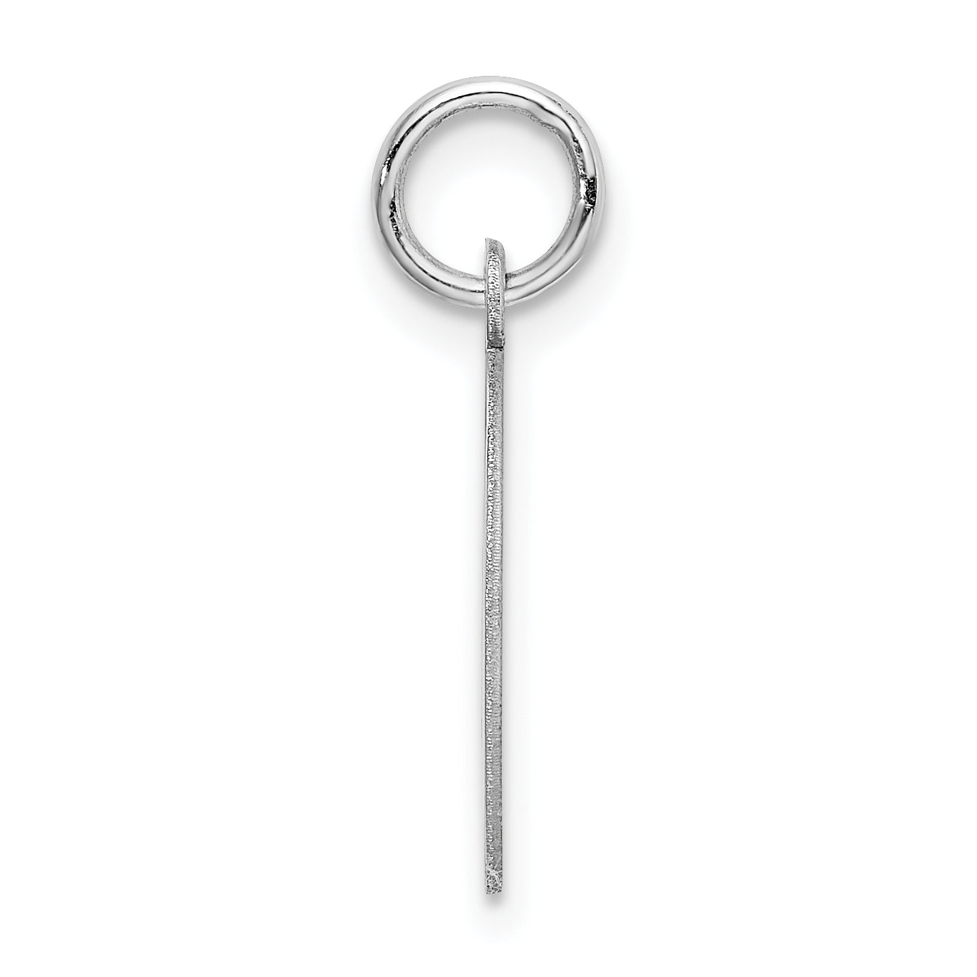 Sterling Silver Rhodium-Plated Block Letter D Initial Charm