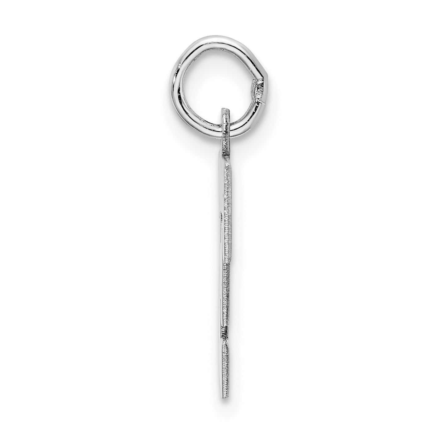 Sterling Silver Rhodium-Plated Block Letter F Initial Charm