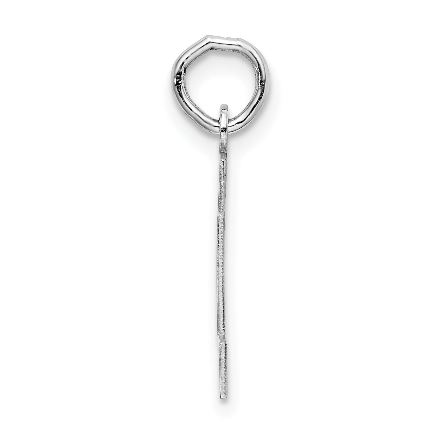 Sterling Silver Rhodium-Plated Block Letter I Initial Charm