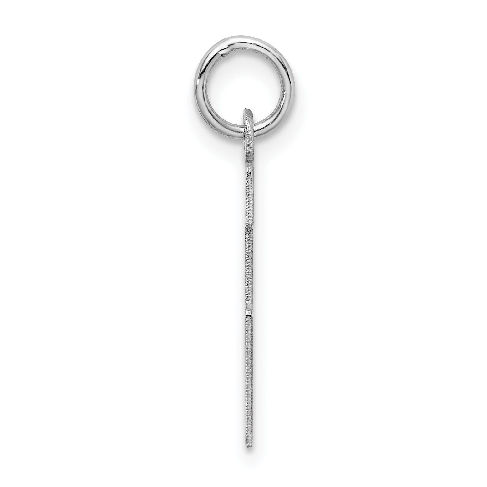 Sterling Silver Rhodium-Plated Block Letter L Initial Charm