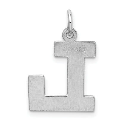 Sterling Silver Rhodium-Plated Block Letter L Initial Charm