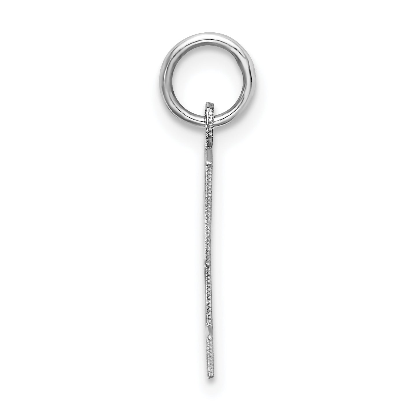 Sterling Silver Rhodium-Plated Block Letter T Initial Charm