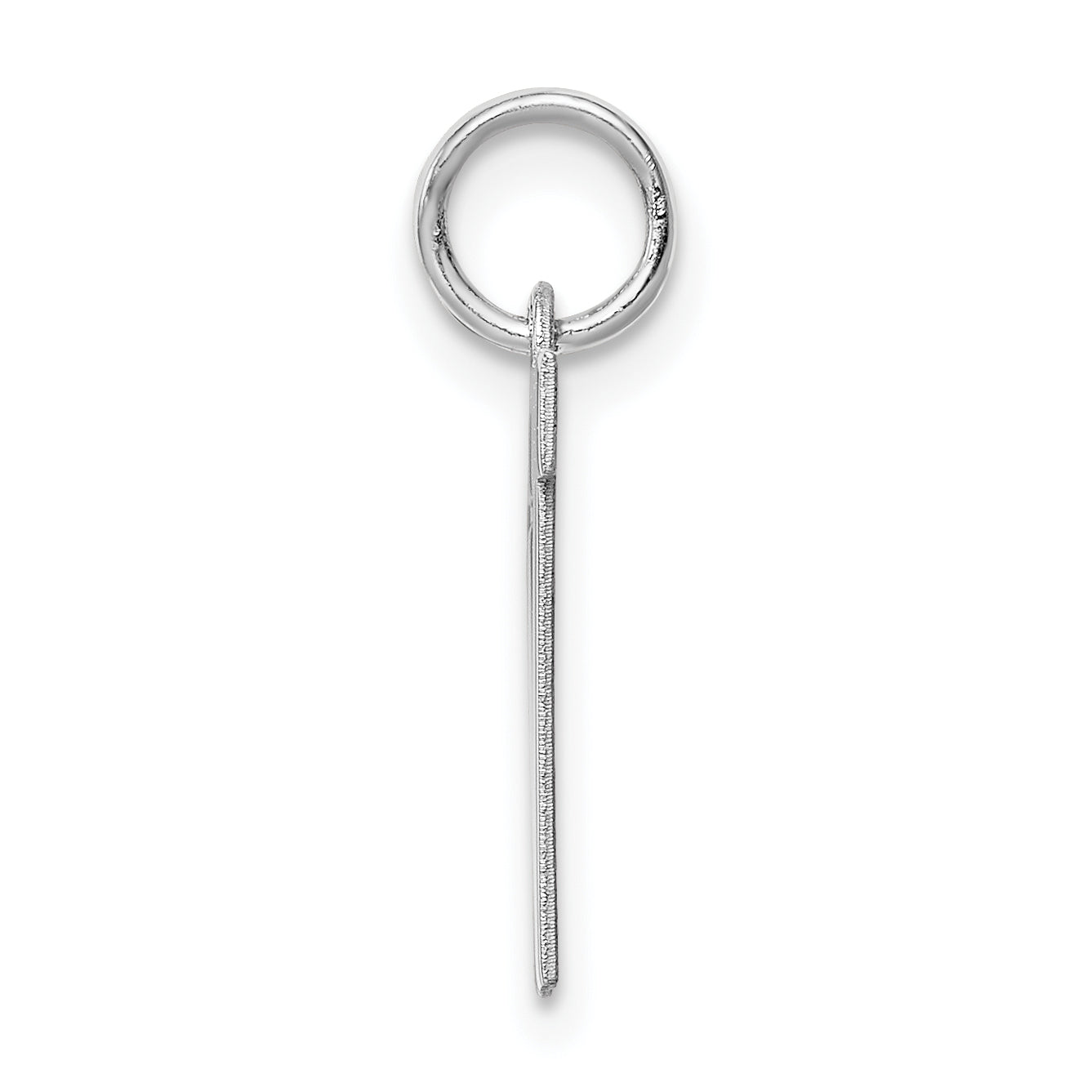 Sterling Silver Rhodium-Plated Block Letter W Initial Charm